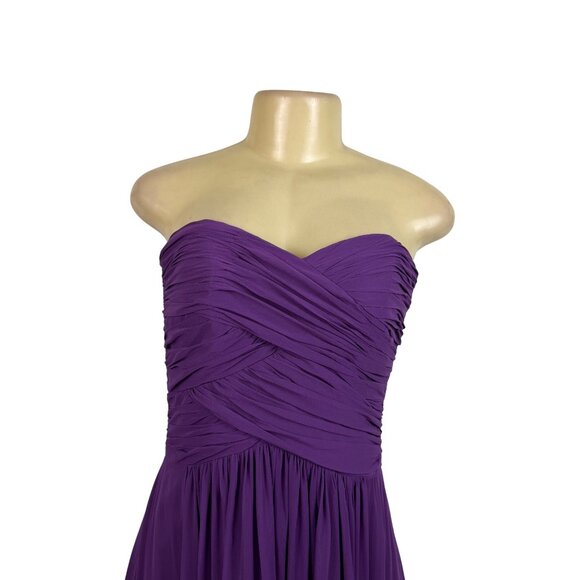 Dessy Womens African Violet Polyester Strapless Formal Gown Full Length Size 4L - Picture 5 of 12